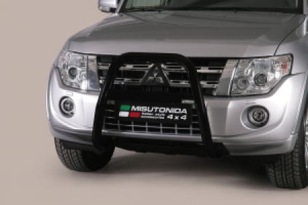 Pushbar | geschikt voor Mitsubishi | Pajero LWB 2007-2015 5d. suv / Pajero SWB 2007-2015 3d. suv | zwart High Medium Bar RVS