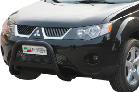 Pushbar | geschikt voor Mitsubishi | Outlander 07-10 5d suv. | zwart Medium Bar RVS