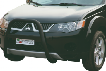 Pushbar | geschikt voor Mitsubishi | Outlander 07-10 5d suv. | zwart High Medium Bar RVS