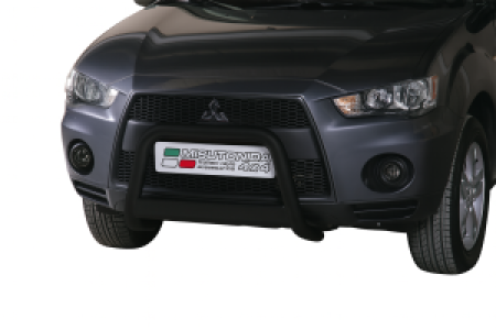 Pushbar | geschikt voor Mitsubishi | Outlander 10-13 5d suv. | zwart Medium Bar RVS CE-keur