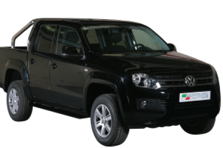 Pushbar | geschikt voor Volkswagen | Amarok Dubbele Cabine 11-16 4d pic. | Trendline | zwart Medium Bar RVS CE-keur