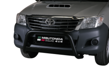 Pushbar | geschikt voor Toyota | Hilux 12-16 2d pic. / Hilux Dubbele Cabine 12-16 4d pic. | zwart Medium Bar RVS CE-keur