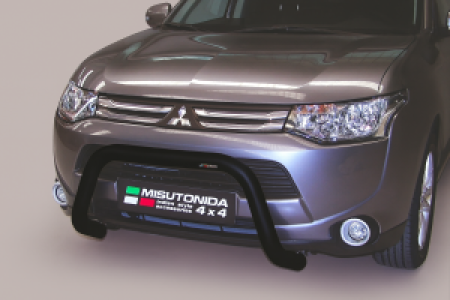 Pushbar | geschikt voor Mitsubishi | Outlander 12-15 5d suv. | zwart Super Bar RVS CE-keur