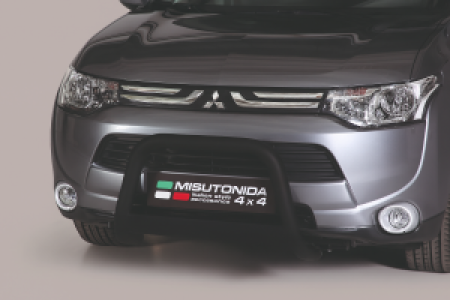 Pushbar | geschikt voor Mitsubishi | Outlander 12-15 5d suv. | zwart Medium Bar RVS CE-keur