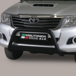 Pushbar | geschikt voor Toyota | Hilux 12-16 2d pic. / Hilux Dubbele Cabine 12-16 4d pic. | zwart Super Bar RVS CE-keur