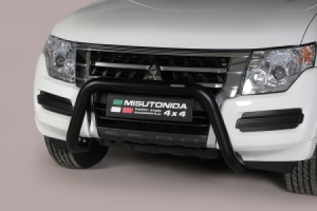 Pushbar | geschikt voor Mitsubishi | Pajero LWB 15-19 5d. suv / Pajero SWB 15-19 3d. suv | zwart Super Bar RVS CE-keur