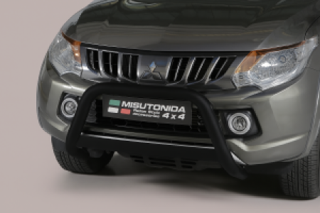 Pushbar | geschikt voor Mitsubishi | L200 15- 2d pic. / L200 15- 4d pic. | D.C. / C.C. | zwart Super Bar RVS CE-keur