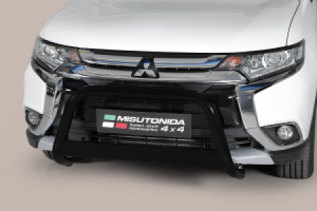 Pushbar | geschikt voor Mitsubishi | Outlander 15- 5d suv. | zwart Medium Bar RVS CE-keur