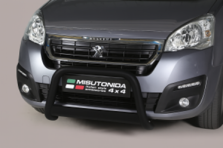 Pushbar | geschikt voor Peugeot | Partner Tepee 15- 5d mpv. | zwart Medium Bar RVS CE-keur