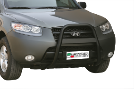 Pushbar | geschikt voor Hyundai | Santa Fe 06-10 5d suv. | RVS zwart High Medium Bar