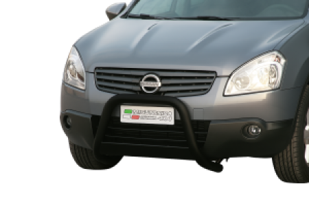 Pushbar | geschikt voor Nissan | Qashqai 08-10 5d suv. / Qashqai 10-14 5d suv. | zwart Medium Bar RVS CE-keur