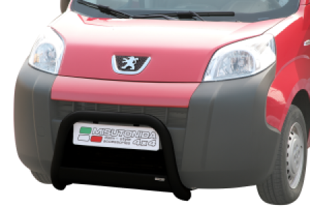 Pushbar | geschikt voor Peugeot | Bipper Tepee 09-13 5d mpv. | zwart Medium Bar RVS CE-keur