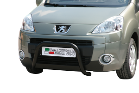 Pushbar | geschikt voor Peugeot | Partner Tepee 08-12 5d mpv. / Partner Tepee 12-15 5d mpv. | zwart Medium Bar RVS CE-keur