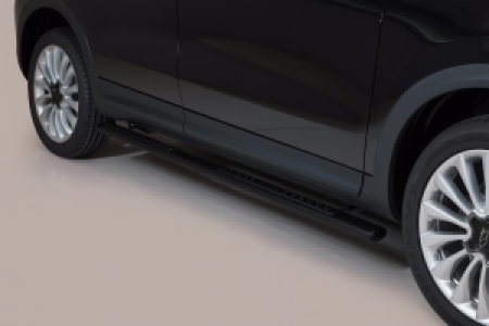 Side Bars | Fiat | 500X 15- 5d suv. | RVS zwart Design Side Protection