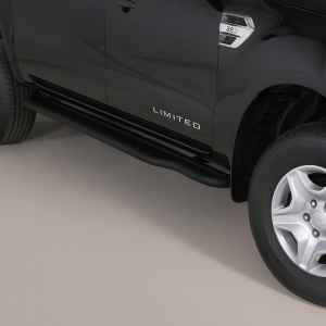 Side Bars | Ford | Ranger Double Cab 12-15 4d pic. / Ranger Double Cab 15- 4d pic. | zwart Pedana RVS