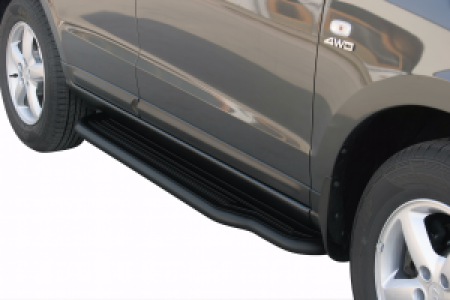 Side Bars | geschikt voor Hyundai | Santa Fe 06-10 5d suv. | RVS zwart Pedana