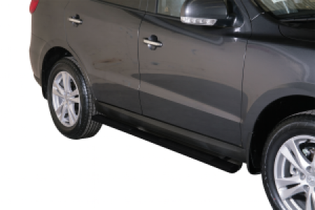 Side Bars | geschikt voor Hyundai | Santa Fe 10-12 5d suv. | RVS zwart Design Side Protection