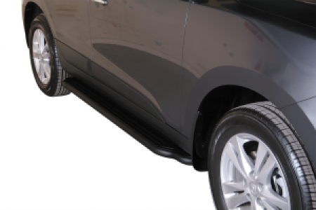 Side Bars | geschikt voor Hyundai | Santa Fe 10-12 5d suv. | RVS zwart Pedana