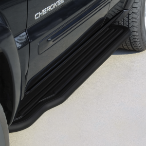 Side Bars | geschikt voor Jeep | Cherokee 01-05 5d suv. / Cherokee 05-08 5d suv. | RVS zwart Pedana