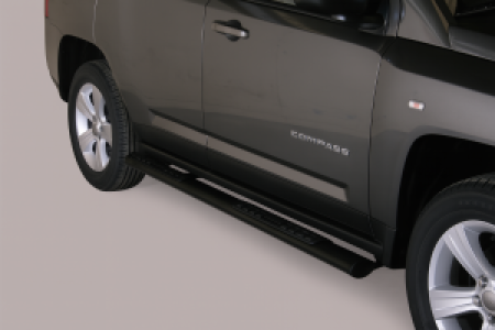 Side Bars | geschikt voor Jeep | Compass 11-13 5d suv. / Compass 13-16 5d suv. | RVS zwart Design Side Protection
