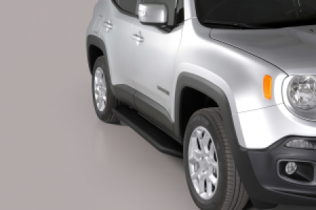 Side Bars | geschikt voor Jeep | Renegade 14- 5d suv. | RVS zwart Pedana