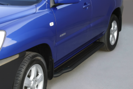 Side Bars | geschikt voor Kia | Sportage 04-07 5d suv. / Sportage 07-08 5d suv. | RVS zwart Pedana