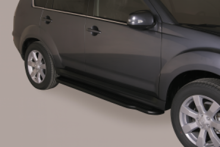 Side Bars | geschikt voor Mitsubishi | Outlander 10-13 5d suv. | zwart Pedana RVS