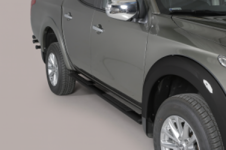 Side Bars | geschikt voor Mitsubishi | L200 15- 4d pic. | D.C. | zwart Design Side Protection RVS