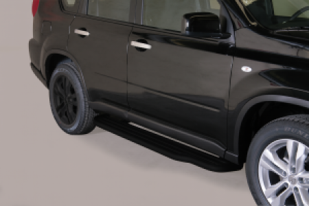 Side Bars | geschikt voor Nissan | X-Trail 10-14 5d suv. | zwart Pedana RVS