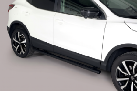 Side Bars | geschikt voor Nissan | Qashqai 14-17 5d suv. / Qashqai 17- 5d suv. | RVS zwart Design Side Protection