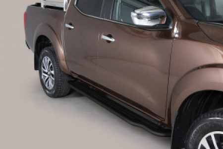 Side Bars | geschikt voor Nissan | Navara 16- 4d pic. | zwart Pedana RVS