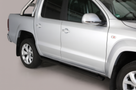 Side Bars | geschikt voor Volkswagen | Amarok Dubbele Cabine 11-16 4d pic. / Amarok Dubbele Cabine 16- 4d pic. | zwart Design Side Protection RVS