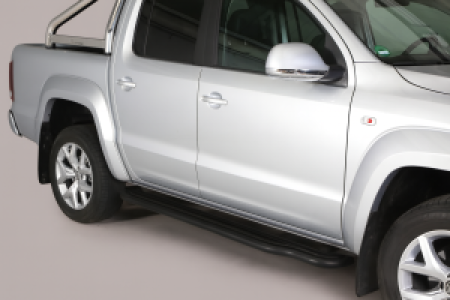 Side Bars | geschikt voor Volkswagen | Amarok Dubbele Cabine 11-16 4d pic. / Amarok Dubbele Cabine 16- 4d pic. | zwart Grand Pedana RVS
