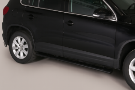 Side Bars | geschikt voor Volkswagen | Tiguan 11-16 5d suv. | zwart Design Side Protection RVS