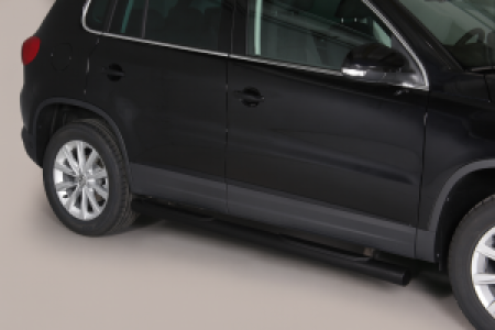 Side Bars | geschikt voor Volkswagen | Tiguan 11-16 5d suv. | zwart Grand Pedana RVS