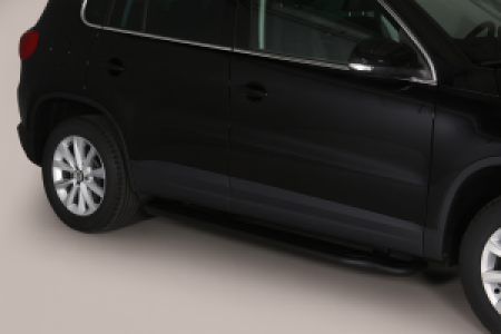 Side Bars | geschikt voor Volkswagen | Tiguan 11-16 5d suv. | zwart Pedana RVS