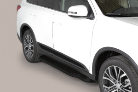 Side Bars | geschikt voor Mitsubishi | Outlander 12-15 5d suv. / Outlander 15- 5d suv. | zwart Pedana RVS