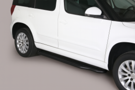 Side Bars | geschikt voor Skoda | Yeti 09-14 5d suv. / Yeti 14- 5d suv. / Yeti Outdoor 14- 5d suv. | zwart Pedana RVS