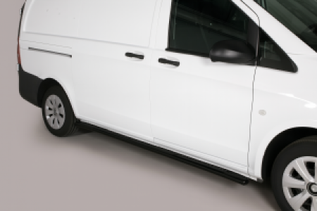 Side Bars | geschikt voor Mercedes-Benz | Vito Combi 10-14 4d bus. / Vito Tourer 14- 4d bus. | SWB | zwart Design Side Protection RVS