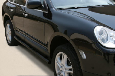 Side Bars | geschikt voor Porsche | Cayenne 02-07 5d suv. 955 / Cayenne 07-10 5d suv. 957 | zwart Grand Pedana RVS