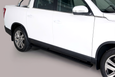 Side Bars | geschikt voor Ssangyong | Musso 18- 4d pic. | RVS zwart Design Side Protection