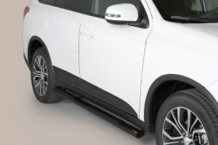 Side Bars | geschikt voor Mitsubishi | Outlander 12-15 5d suv. / Outlander 15- 5d suv. | Hybrid | zwart Design Side Protection RVS