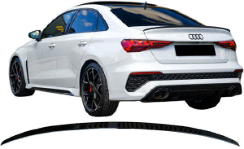 Achterspoiler | Audi | A3 Limousine/ S3 Limousine 2020+ 4d sed. | S3-Look | glanzend zwart