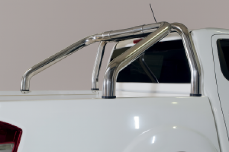 Roll Bar | geschikt voor Volkswagen | Amarok Dubbele Cabine 11-16 4d pic. / Amarok Dubbele Cabine 16- 4d pic. | 2-pijps | rvs zilver RVS