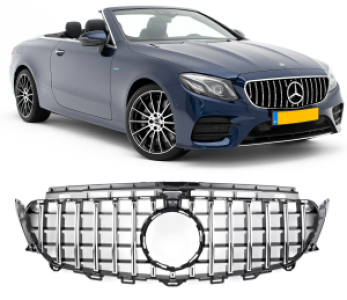 Grill | geschikt voor Mercedes-Benz E-Klasse W213 / C238 2016-2020 | E63 PANAMERICANA AMG-Look | stuk abs | zwart chroom