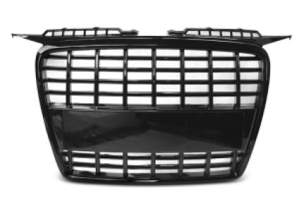 Grill | geschikt voor Audi | A3 05-08 3d hat. / A3 Sportback 04-08 5d hat. | S8-Look | zwart Glanzend