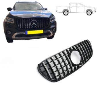 Grill | geschikt voor Mercedes-Benz | X-klasse 18- 4d pic. | W470 | PANAMERICA AMG GT-Look | zwart en chroom | 01