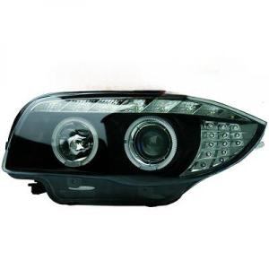 Koplampen | geschikt voor BMW | 1-serie 04-07 5d hat. E87 / 1-serie 07-11 5d hat. E87 LCI / 1-serie 07-12 3d hat. E81 / 1-serie Cabrio 08-11 2d cab. E88 / 1-serie Coupé 07-11 2d cou. E82 | H1 + H1 | zwart