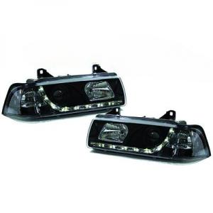 Koplampen | BMW | 3-serie 91-98 4d sed. E36 / 3-serie touring 95-99 5d sta. E36 | LED | REAL DRL | zwart