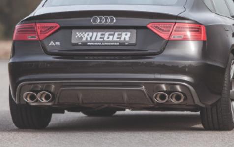 Rieger diffuser | A5 S5 (B8/B81): 10.11- (vanaf Facelift) - Sportback | stuk glanzend abs | Rieger Tuning